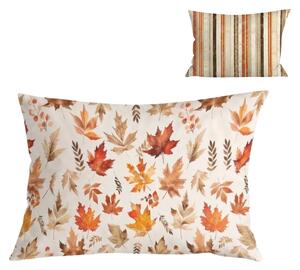 Flanelasta prevleka za vzglavnik LEAVES & STRIPES 50x70 cm, barvna