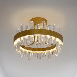 By Rydéns LED-stropna svetilka Triumph znamke Rydens, medenina, prozorna, Ø 50 cm, zatemnjen, Prozorna, Dnevna soba / jedilnica, Steklo, Sodobni
