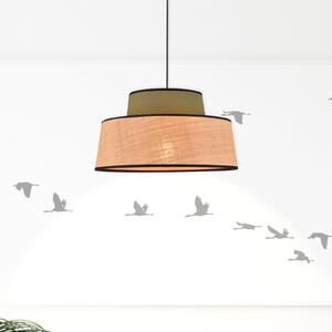 COREP Visoka svetilka Mallorca, kaki/naravna barva, Ø 38 cm, tkanina/vrbovo vlakno, zatemnjen, Bež, Dnevna soba / jedilnica, Tkanine / tekstil