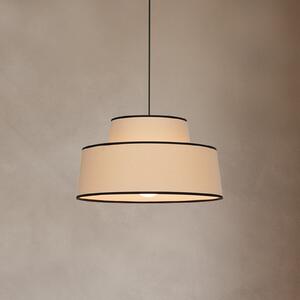 COREP Visoka svetilka Mallorca, barva apnenca, Ø 38 cm, bombaž, zatemnjen, Siva, Dnevna soba / jedilnica, Tkanine / tekstil