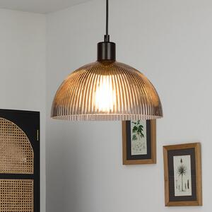 COREP Visoka svetilka Duomo, dimno siva/črna, Ø 25 cm, steklo, zatemnjen, Siva, Dnevna soba / jedilnica, Steklo
