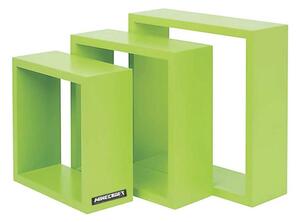 Minecraft Stenski Regal Minecraft, Zelena, 3-Delni