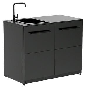Cozze Elements Modul za letno kuhinjo s koritom (Črna, Š x G x V: 110 x 60 x 88,5 cm, Jeklo)
