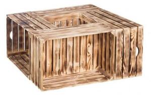 ATMOWOOD Leseni ožgani zaboji klubska mizica 84 x 39 x 84 cm