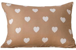 Prevleka za vzglavnik iz mikrovlaken CARAMHEART 50x70 cm, rjava