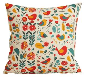 Prevleka za vzglavnik iz mikrovlaken RETRO BIRD 45x45 cm, barvna