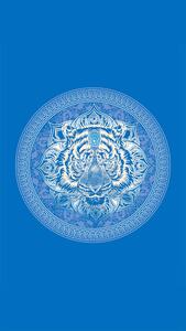 Hitro sušeča brisača za plažo TIGER modra 100×180 cm, 100% mikrovlakna
