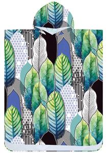 Pončo brisača FEATHER zelena-modra 80x145 cm