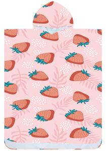 Pončo brisača STRAWBERRIES roza 80x145 cm