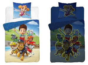 Svetleča posteljnina PAW PATROL Paws in Action modra Dimenzije posteljnine: 70 x 80 cm | 140 x 200 cm