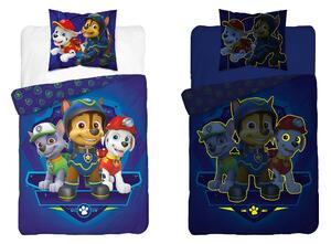 Svetleča posteljnina PAW PATROL Team logo modra Dimenzije posteljnine: 70 x 80 cm | 140 x 200 cm