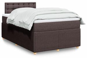 VidaXL Box spring postelja z vzmetnico temno rjava 120x190 cm blago