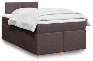 VidaXL Box spring postelja z vzmetnico temno rjava 120x190 cm blago