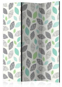 Artgeist Paravan Patterned Leaves, 3-Delni, Dvostranski