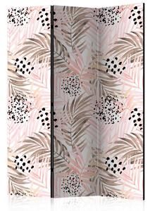 Artgeist Paravan Pink Palm Leaves, 3-Delni, Dvostranski