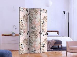 Artgeist Paravan Pink Palm Leaves, 3-Delni, Dvostranski