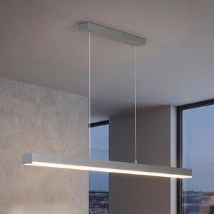 FISCHER & HONSEL LED viseča svetilka Vayana, siva, dolžina 189 cm, CCT Touchdimmer, zatemnjen, Siva, Dnevna soba / jedilnica, Kovina, Sodobni
