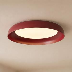 Lindby LED stropna svetilka Florie, rdeča, kovina, Ø 40 cm, Rdeča, Dnevna soba / jedilnica, Plastika, Sodobni