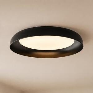 Lindby LED stropna svetilka Florie, črna, kovina, Ø 40 cm, Črna, Dnevna soba / jedilnica, Plastika, Sodobni