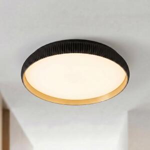 Lindby LED stropna svetilka Jovian, črna, Ø 40 cm, CCT, z možnostjo zatemnitve, zatemnjen, Črna, Dnevna soba / jedilnica, Plastika, Sodobni