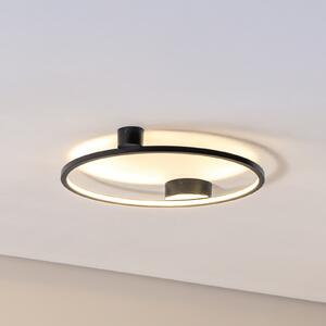 Milagro Lighting LED stropna svetilka Saturno, črna, Ø 50 cm, kovina, 4.000 K, Črna, Dnevna soba / jedilnica, Aluminij, Sodobni