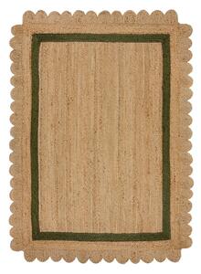 Temno zelena/naravna ročno tkana preproga iz jute 160x230 cm Grace Green – Flair Rugs