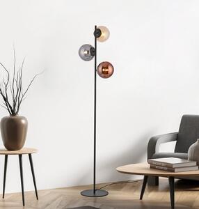 JUST LIGHT. GmbH Stojna svetilka Shiny, s tremi žarnicami, črna/večbarvna, steklo, E14, Črna, Dnevna soba / jedilnica, Steklo