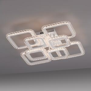 JUST LIGHT. GmbH LED-stropna svetilka Crystallo, pravokotna, bela, železo, 3.000 K, Bela, Dnevna soba / jedilnica, Kovina, Sodobni