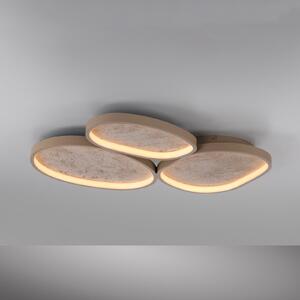 JUST LIGHT. GmbH LED-stropna svetilka Moonbraker 3, peščeno bež, 3.000 K, z možnostjo zatemnitve, zatemnjen, Bež, Dnevna soba / jedilnica, Aluminij, Sodobni