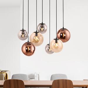 JUST LIGHT. GmbH Visoka svetilka Shiny, 7-žarčna, dolga, večbarvna, steklo, E14, zatemnjen, Črna, Dnevna soba / jedilnica, Steklo, Obeski v svežnju