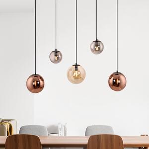 JUST LIGHT. GmbH Visoka svetilka Shiny, 5-žarnica, dolga, večbarvna, steklo, E14, zatemnjen, Črna, Dnevna soba / jedilnica, Steklo