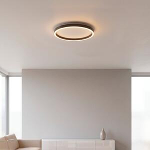 JUST LIGHT. GmbH LED-stropna svetilka Madlen, črna, Ø 40 cm, aluminij, 3.000 K, z možnostjo, zatemnjen, Črna, Dnevna soba / jedilnica, Kovina, Sodobni