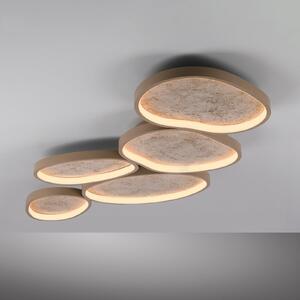 JUST LIGHT. GmbH LED-stropna svetilka Moonbraker 5, peščeno bež, 3.000 K, z možnostjo zatemnitve, zatemnjen, Bež, Dnevna soba / jedilnica, Aluminij, Sodobni