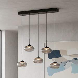 JUST LIGHT. GmbH LED-visoka svetilka Noctis, 5-žarnica, dimno siva, steklo, z možnostjo, zatemnjen, Siva, Dnevna soba / jedilnica, Steklo, Sodobni