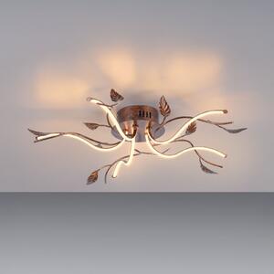 JUST LIGHT. GmbH LED-stropna svetilka Aurelia, rjavo-rdeča, kovina, 2.700 K, z možnostjo, zatemnjen, Rjava / rjasta, Dnevna soba / jedilnica, Kovina, Florentinski