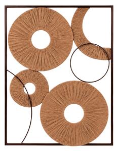 Stenska dekoracija CIRCLES kovinska 48x68 cm, črna / rjava