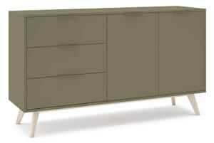 Zelena komoda v mat dekorju 140x81x40 cm Campus – Marckeric