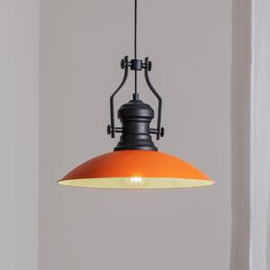 ROYALTECH Fimda viseča luč, oranžna, Ø 41 cm, kovina, E27, zatemnjen, Oranžna, Dnevna soba / jedilnica, Kovina
