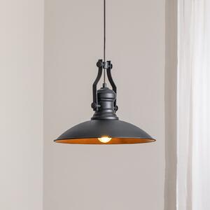ROYALTECH Obesek Fimda, črna, Ø 41 cm, kovina, E27, zatemnjen, Črna, Dnevna soba / jedilnica, Kovina
