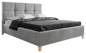 OBLAZINJENA POSTELJA 140 cm x 200 cm , tekstil siva