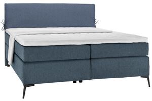 POSTELJA BOXSPRING 140 cm x 200 cm , tekstil modra, temno modra