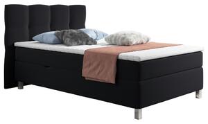 POSTELJA Z VZMETNICO 120 cm x 200 cm , tekstil črna