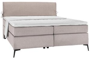 BOXSPRING POSTELJA 140 cm x 200 cm , tekstil svetlo siva, bež
