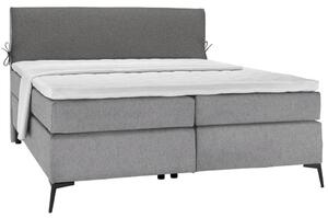BOXSPRING POSTELJA 140 cm x 200 cm , tekstil siva, temno siva