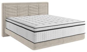 BOXSPRING POSTELJA 140 cm x 200 cm , tekstil svetlo siva