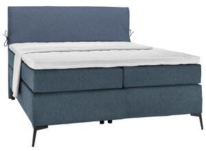 POSTELJA BOXSPRING 120 cm x 200 cm , tekstil modra, temno modra