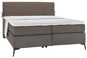 POSTELJA BOXSPRING 140 cm x 200 cm , tekstil rjava, siva