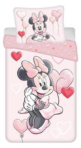 Rožnata enojna bombažna otroška posteljnina 140x200 cm Minnie "Balloon" – Jerry Fabrics