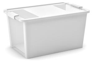 Bela plastična škatla za shranjevanje s pokrovom 55x35x28 cm Bi-Box L – KIS