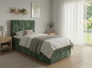 Oblazinjena postelja boxspring DIRELIS VIBE 90x200 cm temno zelena Vzmetnica: Vzmetnica Bonell